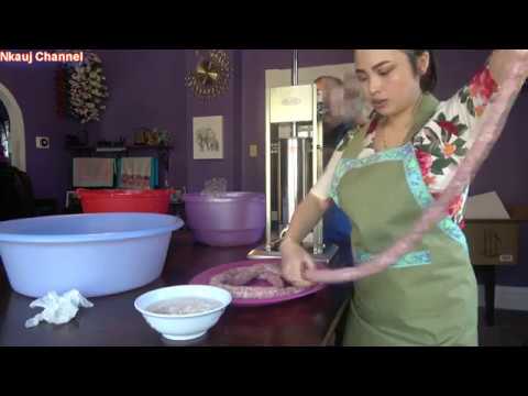 Ua hyuv ntxwm nqaij noj  How Make Hmong Sausage & Jonhnsonville fresh pork Sausage