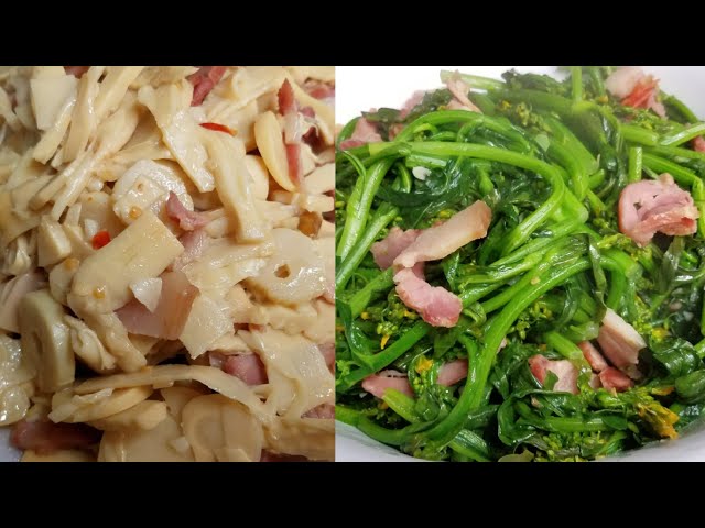 Traditional Hmong food. zaub paj nqaij sawb qab heev 1/2/2020
