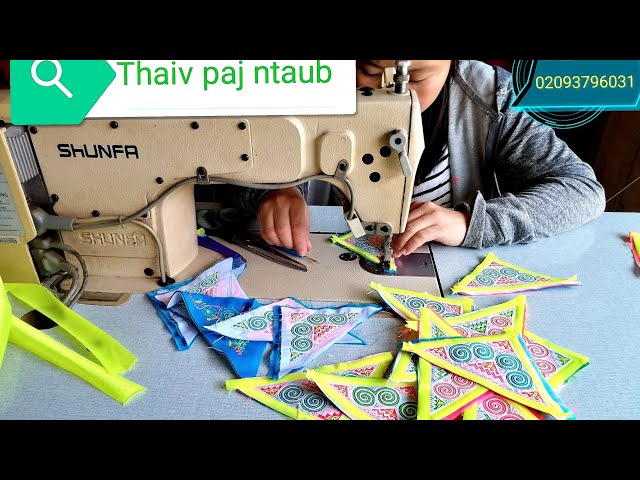 Saib kuv tus niam tsev thaiv paj ntaub Hmoob Luangprabang