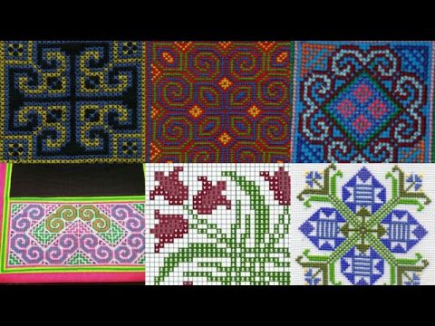 paj ntaub tawm tshiab tawm qub hmong embroidery cross stitch D126 01.13.21