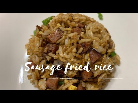 (HMONG FOOD) Sausage fried rice