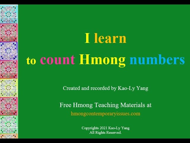 HOW TO COUNT HMONG NUMBERS?
