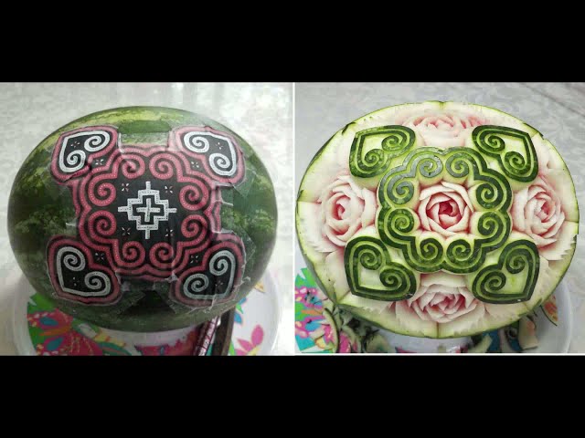Watermelon Paj Ntaub Carving 6-18-2021