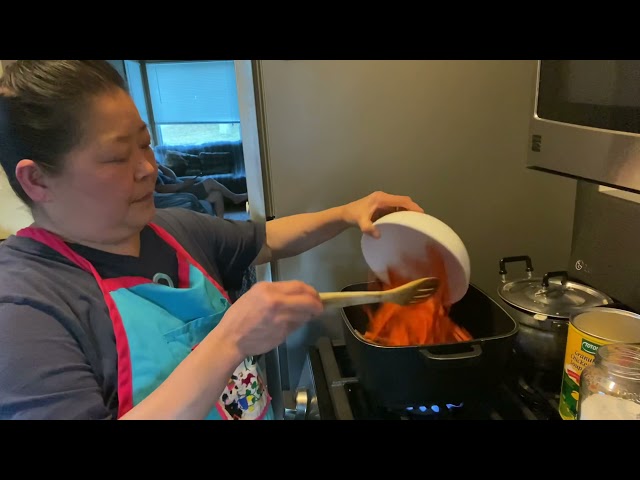 Hmong dish/food. Noodles. Stir fry Korean grass noodles
