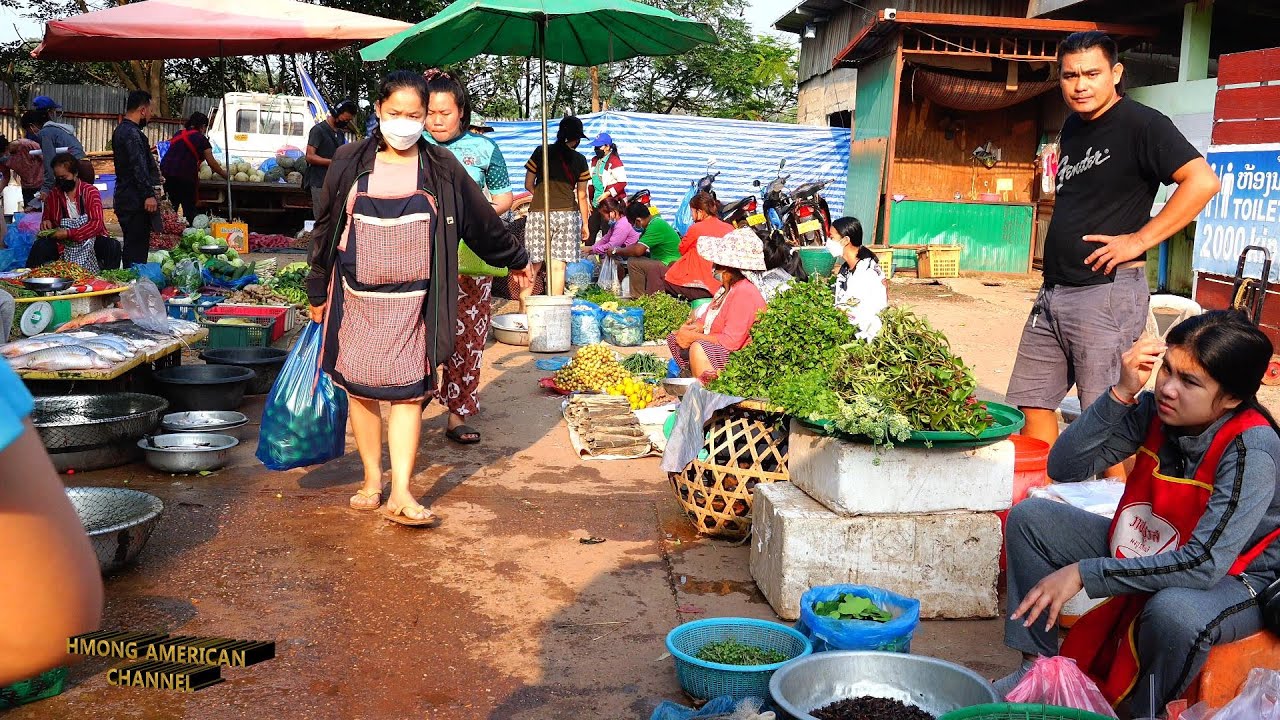 Danxang fresh food market in Vientiane, Laos