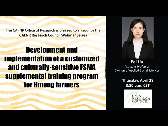Development of a customized & culturally-sensitive FSMA supplemental training for Hmong farmers