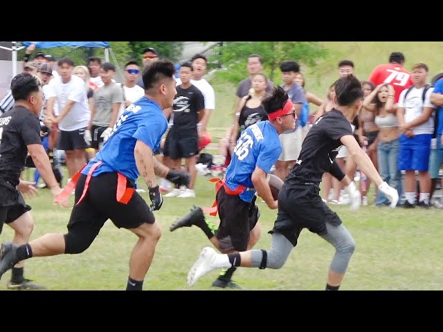 Blue Dragons vs PlazaBoyz 2022 Hmong J4th Flag Football tournament Murray Fields.