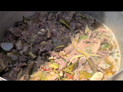 fresh slaughtered beef making into beef stew vlog [hmong food]