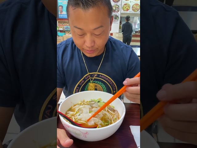 Hmongvillge big noodle. It’s too early but he was forgot eat it without a choice. #eating #noodles
