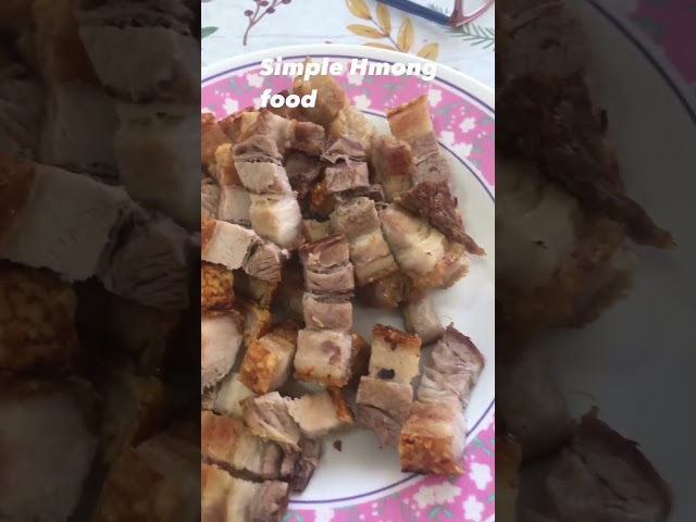 Easy Hmong Food #food #asianfood #crispy #porkbelly #veggies #bbq