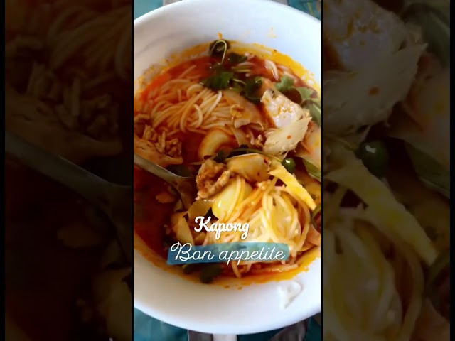 Spicy curry noodles #hmong #food #curry