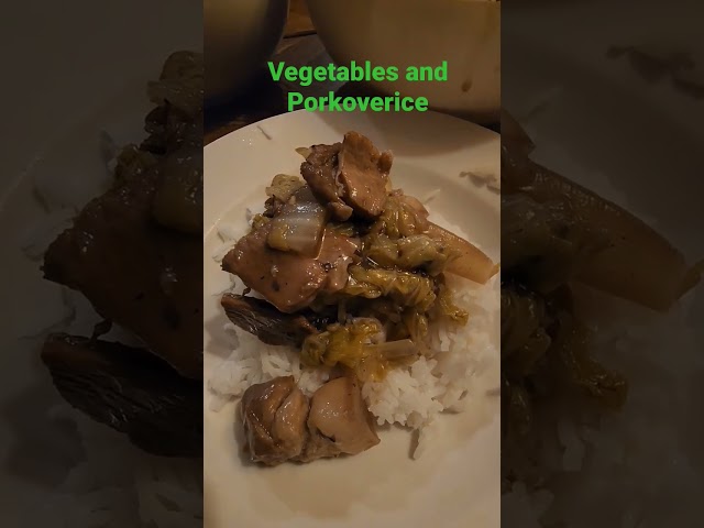 vegetables n pork over rice #foodie #foodlover #food #hmong #hmongchef