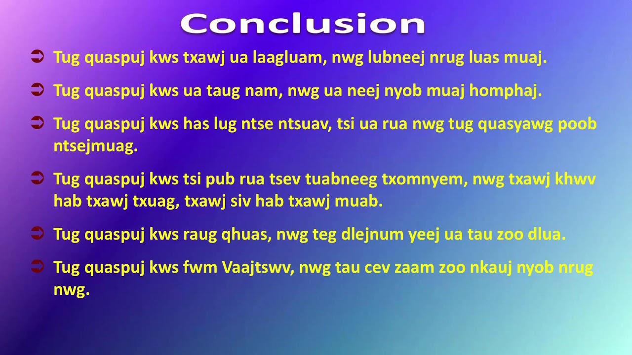 Tug Quaspuj Zoo – Ntu 2 (A Wife of Noble Character – Part 2) ~ Kx. Xeev Ntxawg Xoom