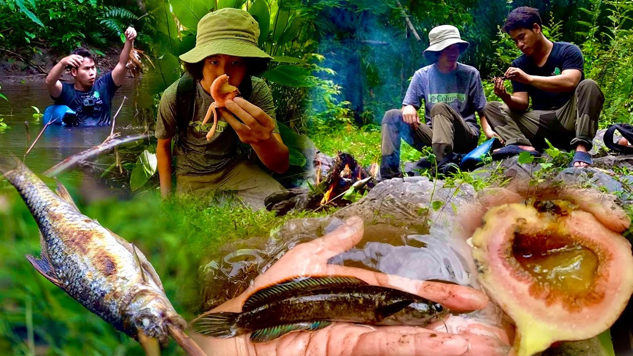 ใช้ชีวิตในป่า 2 วัน 1 คืนหาอาหารกินผลไม้ป่า …..[ โจโฉ ]