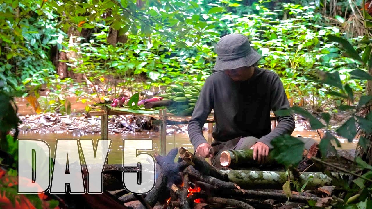 ใช้ชีวิตในป่า 7 วัน 7 คืน  Ep.5  ความลำบากลำบนในการพยายามไล่ล่าอาหารจนมืดค่ำ   [ โจโฉ ]