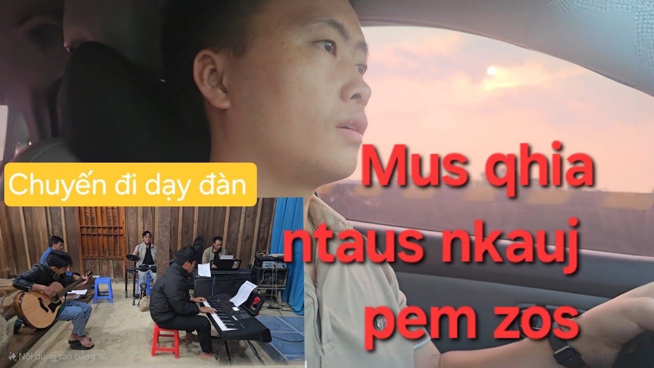 Mus qhia ntaus nkauj pem zos Hmoob nyob Cao Bằng ntawm lub zos Toj pob txhub