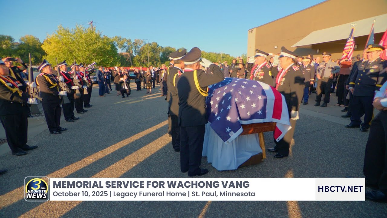 🔴3HMONGTV News | The casket of Wachong Vang carried by horse  drawn carriage to Legacy Funeral Home.