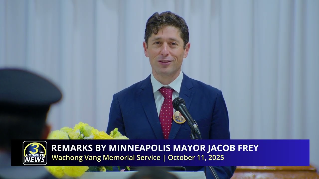 🔴October 11, 2025 – Minneapolis Mayor Jacob Frey speaks at the  funeral of Wachong Vang.