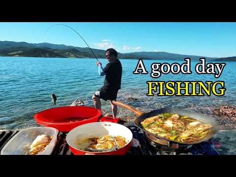 An awesome day at the lake. Catch and Cook